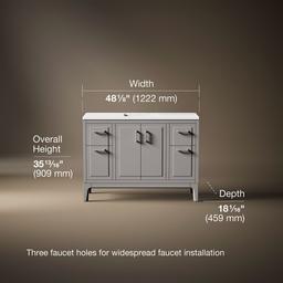 Seer 48'' bathroom vanity cabinet with sink and quartz top - image 3