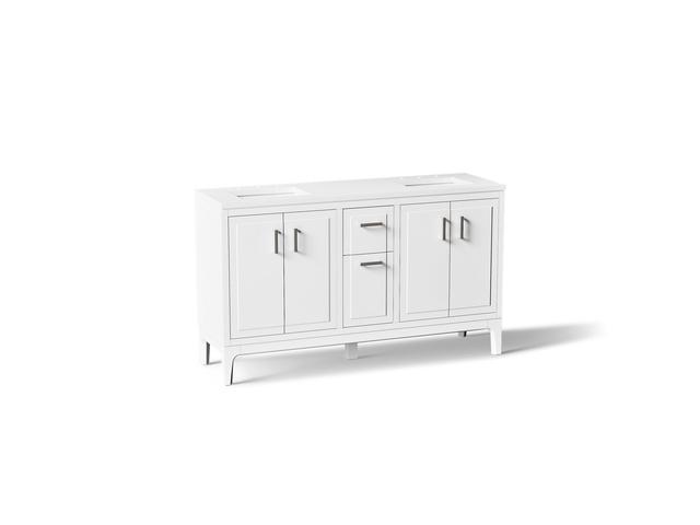 Seer 60'' bathroom vanity cabinet with sinks and quartz top