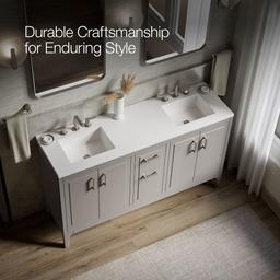 Seer 60'' bathroom vanity cabinet with sinks and quartz top - image 12