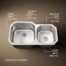 Kohler | Undertone | Undermount Kitchen Sink - Stainless Steel - image 3