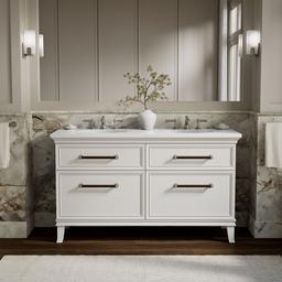 ArtifactsE 60'' bathroom vanity cabinet - Linen White - image 2