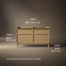 ArtifactsE 60'' bathroom vanity cabinet - Light Oak - image 3