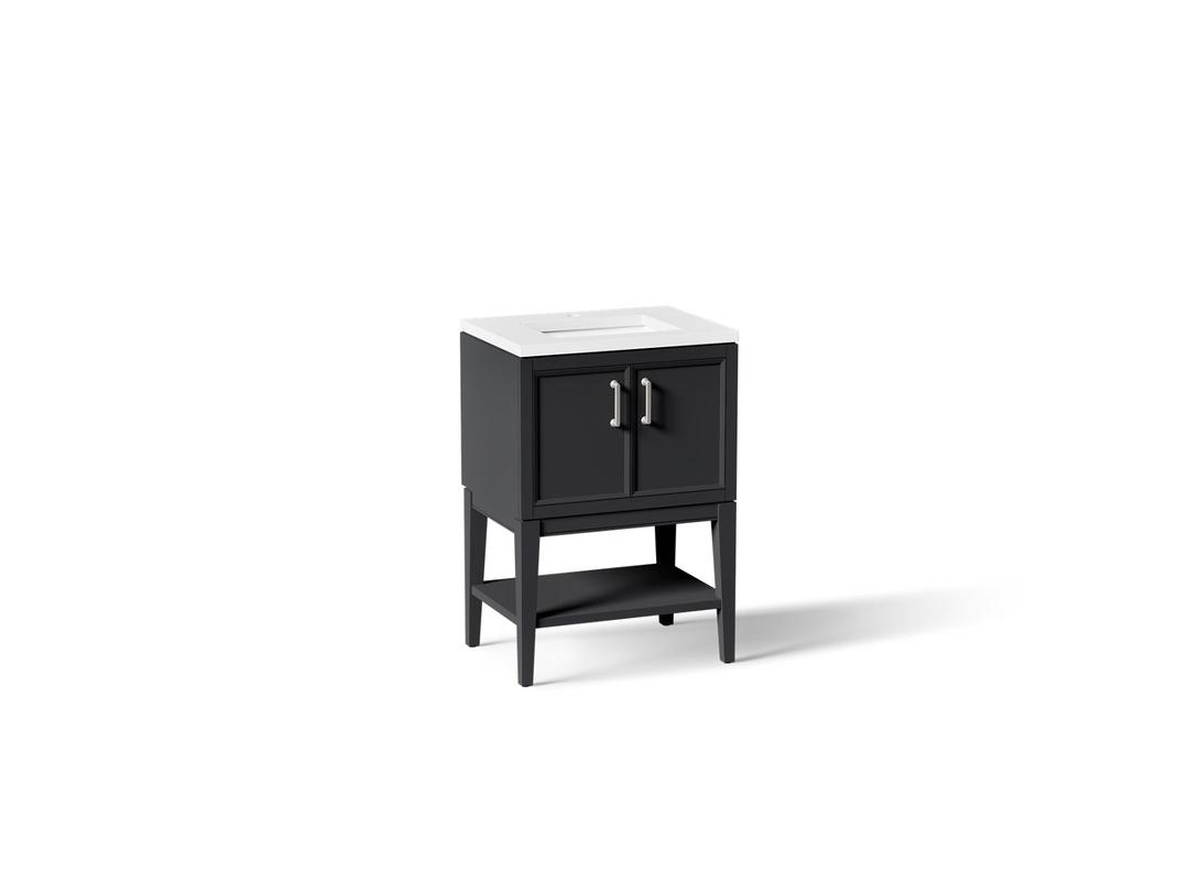 Winnow 24'' bathroom vanity cabinet with sink and quartz top by Kohler