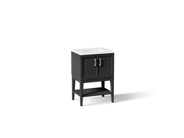 Kohler Winnow 24'' bathroom vanity cabinet with sink and quartz top - Slate Grey