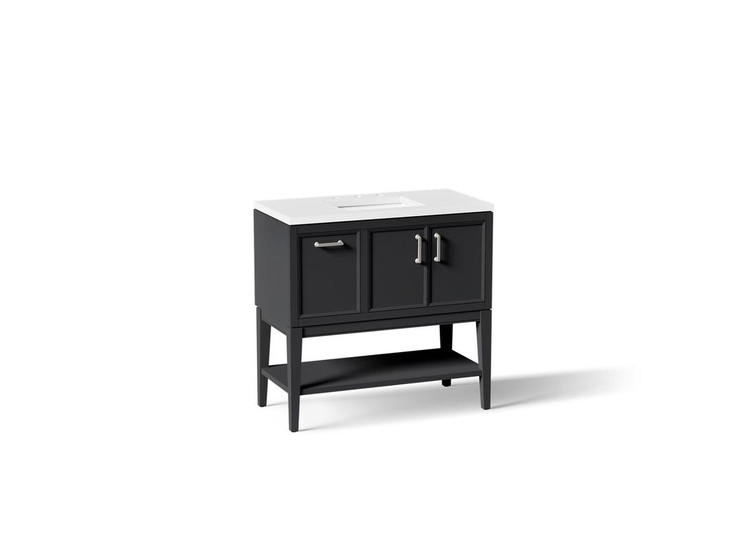 Winnow 36'' bathroom vanity cabinet with sink and quartz top by Kohler