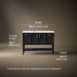 Winnow 48'' bathroom vanity cabinet with sink and quartz top - image 3