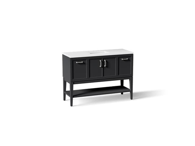 Kohler Winnow 48'' bathroom vanity cabinet with sink and quartz top - Slate Grey