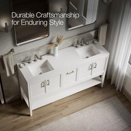 Winnow 60'' bathroom vanity cabinet with sinks and quartz top - image 11