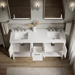 Winnow 60'' bathroom vanity cabinet with sinks and quartz top - image 12