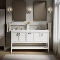 Winnow 60'' bathroom vanity cabinet with sinks and quartz top - image 2