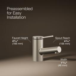 Kohler | Elate | Single Hole Bathroom Sink Faucet - Vibrant Brushed Nickel - image 3