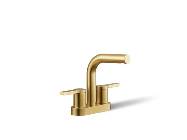 Kohler Elate Centerset bathroom sink faucet, 0.5 gpm - Vibrant Brushed Moderne Brass