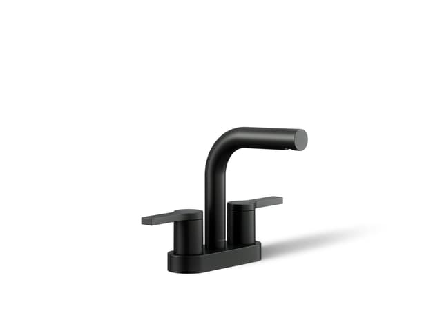 Kohler Elate Centerset bathroom sink faucet, 0.5 gpm - Matte Black