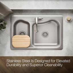 Kohler StaccatoE 33'' top-mount double-bowl kitchen sink - Stainless Steel - image 4