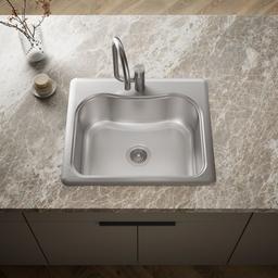 Kohler StaccatoE 25'' top-mount single-bowl kitchen sink - Stainless Steel - image 2