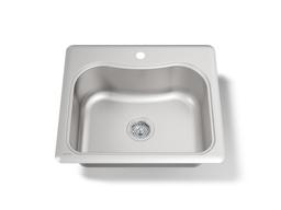 Kohler StaccatoE 25'' top-mount single-bowl kitchen sink - Stainless Steel - image 1