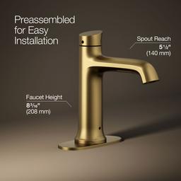 Kohler ToneE Touchless bathroom sink faucet, 1.2 gpm - Vibrant Brushed Moderne Brass - image 3