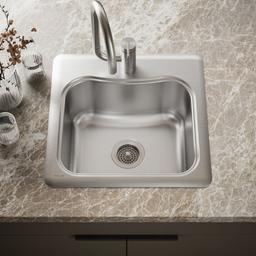 Kohler StaccatoE 20'' top-mount single-bowl bar sink - Stainless Steel - image 2
