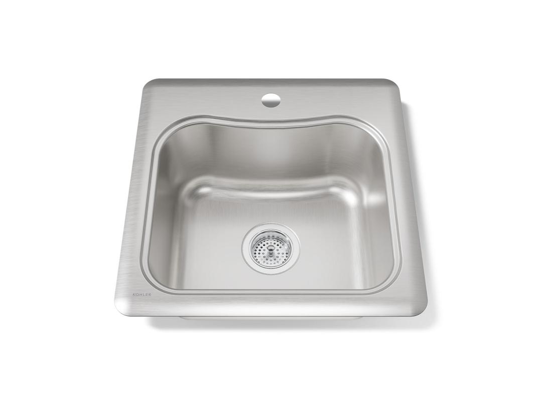 Kohler StaccatoE 20'' top-mount single-bowl bar sink - Stainless Steel by Kohler