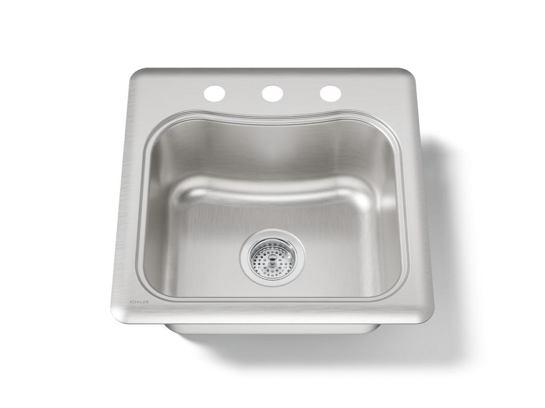 Kohler StaccatoE 20'' top-mount single-bowl bar sink - Stainless Steel by Kohler