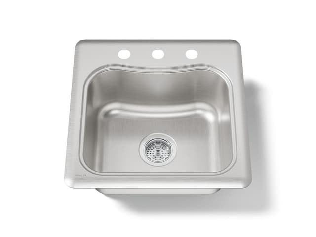Kohler StaccatoE 20'' top-mount single-bowl bar sink - Stainless Steel