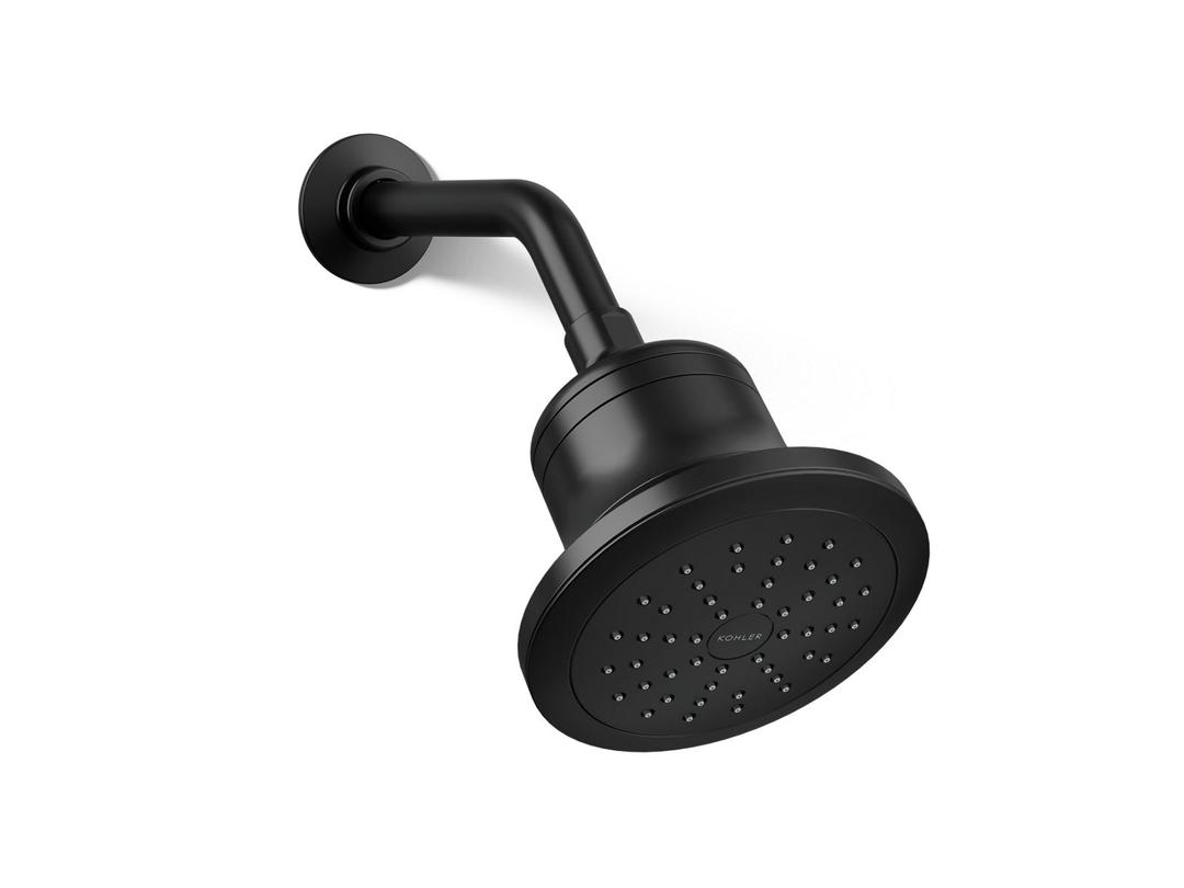 CinqE Round single-function filtered showerhead, 2.5 gpm - Matte Black by Kohler