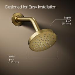 Elate Single-Function Showerhead 2.5 GPM - Vibrant Brushed Moderne Brass - image 3
