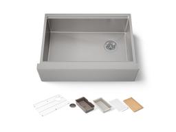 Kohler Strive 29-1/2'' undermount single-bowl farmhouse workstation kitchen sink - Stainless Steel - image 1