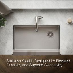 Kohler Strive 32-1/2'' undermount single-bowl farmhouse workstation kitchen sink - Stainless Steel - image 4