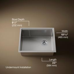 Kohler Strive 23'' undermount single-bowl workstation kitchen sink - Stainless Steel - image 3