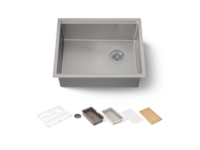 Kohler Strive 23'' undermount single-bowl workstation kitchen sink - Stainless Steel
