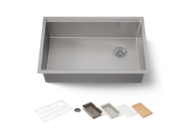 Kohler Strive 29'' undermount single-bowl workstation kitchen sink - Stainless Steel