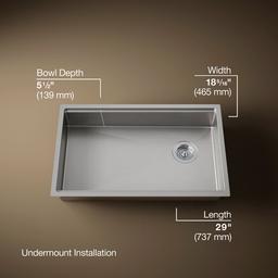 Kohler Strive 29'' undermount single-bowl workstation kitchen sink - Stainless Steel - image 3