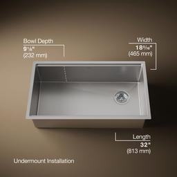 Kohler Strive 32'' undermount single-bowl workstation kitchen sink - Stainless Steel - image 3