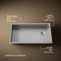 Kohler Strive 32'' undermount single-bowl workstation kitchen sink - Stainless Steel - image 3