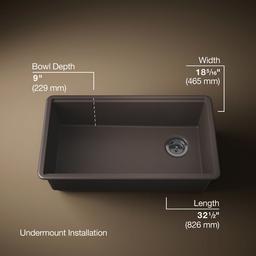 BillingsE 32-1/2'' undermount single-bowl kitchen sink - Matte Brown - image 3