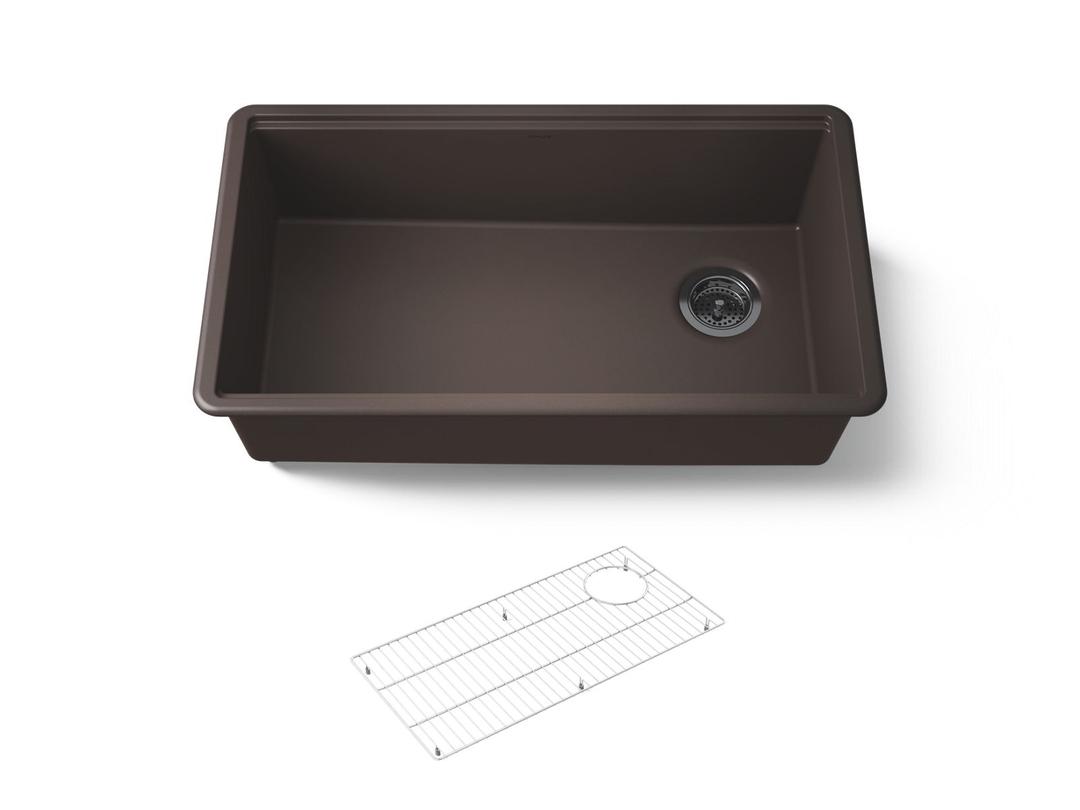 BillingsE 32-1/2'' undermount single-bowl kitchen sink - Matte Brown by Kohler