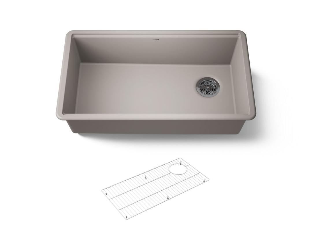 BillingsE 32-1/2'' undermount single-bowl kitchen sink - Matte Taupe by Kohler