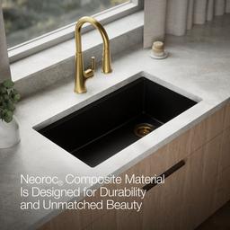 BillingsE 32-1/2'' undermount single-bowl workstation kitchen sink - Matte Black - image 4