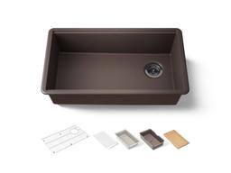 BillingsE 32-1/2'' undermount single-bowl workstation kitchen sink - Matte Brown - image 1