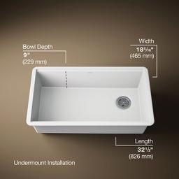 BillingsE 32-1/2'' undermount single-bowl workstation kitchen sink - Matte White - image 3