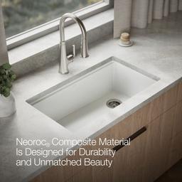 BillingsE 32-1/2'' undermount single-bowl workstation kitchen sink - Matte White - image 4