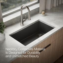 BillingsE 32-1/2'' undermount single-bowl workstation kitchen sink - Matte Graphite - image 4