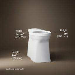 Kohler Corbelle Tall elongated toilet bowl with skirted trapway - White - image 3