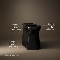 Kohler Corbelle Tall elongated toilet bowl with skirted trapway - Black - image 3