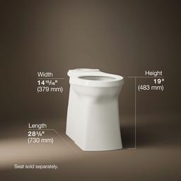 Kohler Corbelle Tall elongated toilet bowl with skirted trapway - Biscuit - image 3