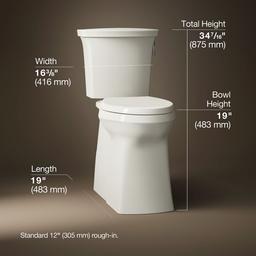 Corbelle Tall two-piece elongated toilet with skirted trapway, 1.28 gpf - image 3