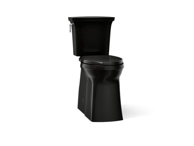 Kohler Corbelle Tall ContinuousClean two-piece elongated toilet with skirted trapway, 1.28 gpf - Black