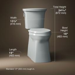 Corbelle Tall ContinuousClean two-piece elongated toilet with skirted trapway, 1.28 gpf - image 3