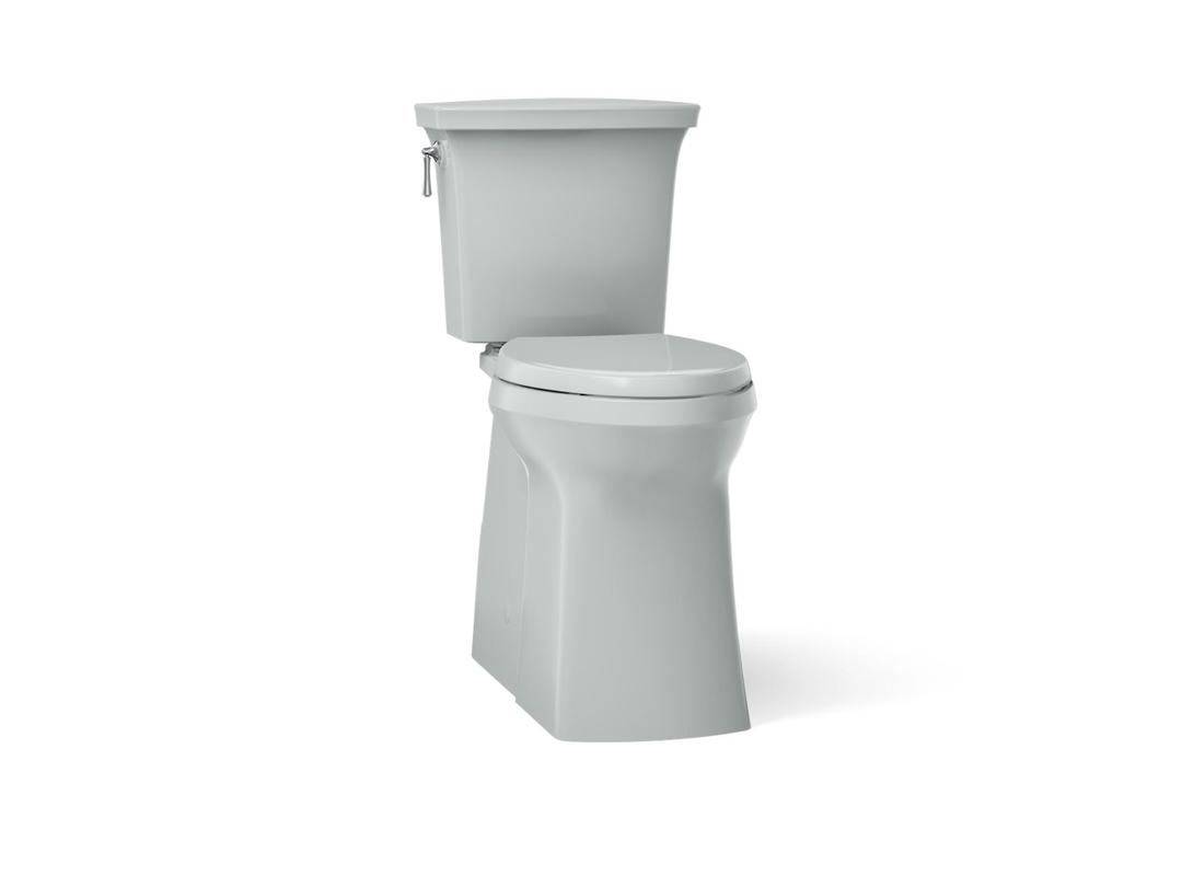 Corbelle Tall ContinuousClean two-piece elongated toilet with skirted trapway, 1.28 gpf by Kohler